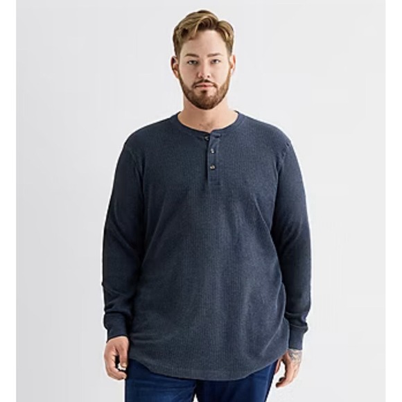 St. John's Bay Other - 4XLT St. John s Bay Big and Tall Mens Long Sleeve Regular Fit Waffle Henley Size